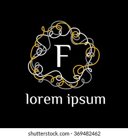 F letter vector logo template (sign, symbol, emblem, ornament)