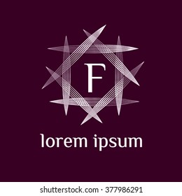 F letter vector logo template (sign, symbol, emblem, ornament)