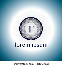 F letter vector logo template (sign, symbol, emblem, ornament)