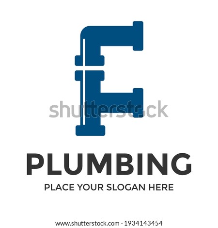 F Letter vector logo template. This design use pipe symbol. Suitable for industrial.