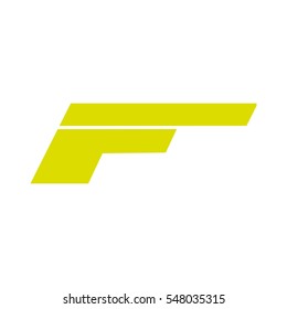F letter vector logo with yellow color (sign, symbol, icon, design element)
