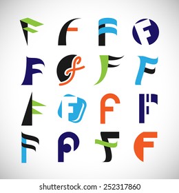 F Lettering - Isolated On Gray Background - Vector Illustration, Graphic Design, Editable For Your Design    