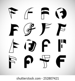F Lettering - Isolated On Gray Background - Vector Illustration, Graphic Design, Editable For Your Design