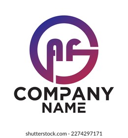A F  lettering with square design vector template