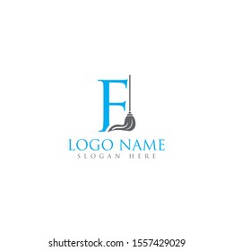F letter/mop logo design template full vector