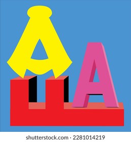 F a a letters 3d logo ,red ,pink and yellow text stylish design is perfect and great for company ,firm ,organization and all type business