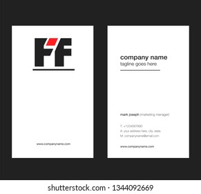 F F letters Joint logo icon with business card vector template.