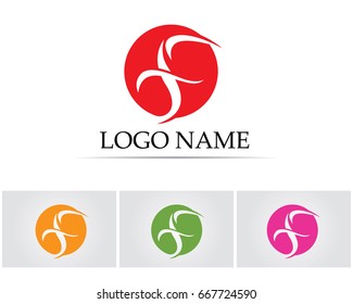 F letters logo and symbols template icons