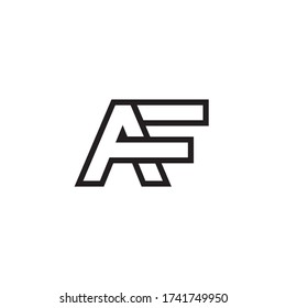 A F lines letter lines logo design vector