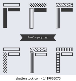 f logo abstract, black and white