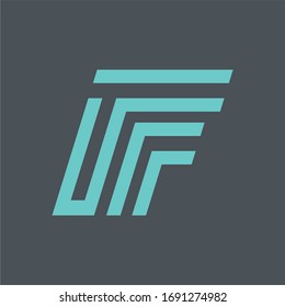 F logo abstracto limpio, simple y limpio.
