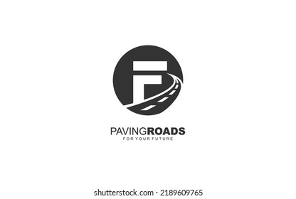 F logo asphalt for identity. construction template vector illustration for your brand.