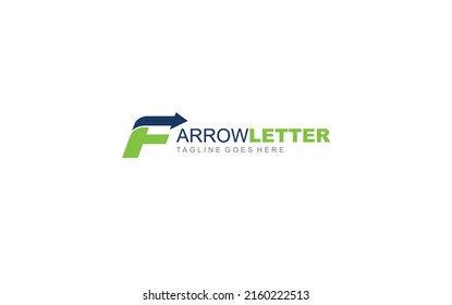 F logo business for branding company. arrow template vector illustration for your brand.