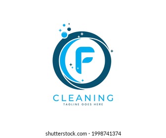 F logo for cleaning service. Vector Illustration