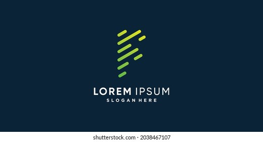 F logo collection with creative element concept Premium Vector