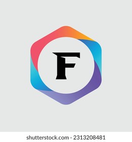 F logo Colorful Vector Design. Icon Concept. Abstract modern