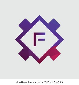 F logo Colorful Vector Design. Icon Concept. Abstract modern
