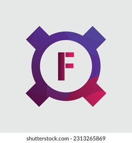 F logo Colorful Vector Design. Icon Concept. Abstract modern