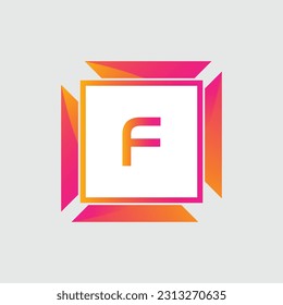 F logo Diseño de vectores coloridos. Concepto de icono. Resumen moderno