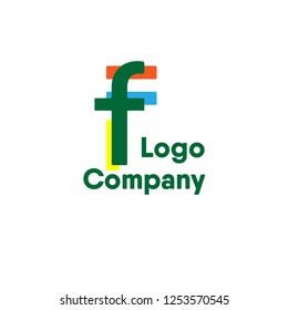 F Logo company design. Vector illustration.