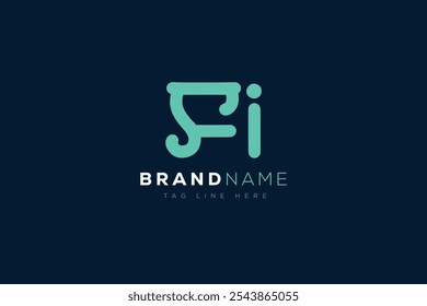 Diseño de logo de F e I. Monograma del logotipo de las letras abstractas de FI. Este diseño de logotipo es el proceso de crear un símbolo visual que representa una marca, empresa o individuo.
