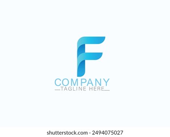 F logo diseño gradiente estilo colorido Vector gratis