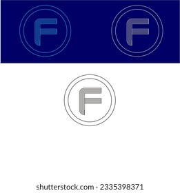 F diseño de logotipo identidad de círculo icono icono de elemento vector plantilla