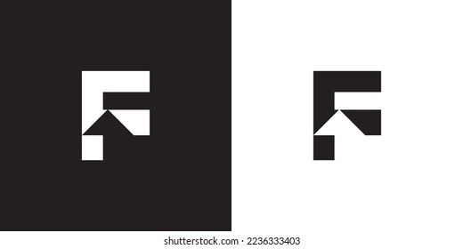 F logo design is intended for construction, building, real estate, home, and property. An awesome trendy and minimal F home logo design template with black and White colors.