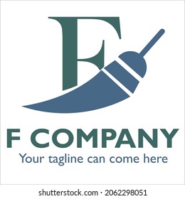 F logo design on Cleaning and Maintenance theme