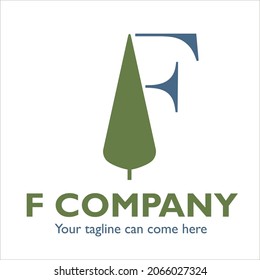 F logo design on Landscape theme