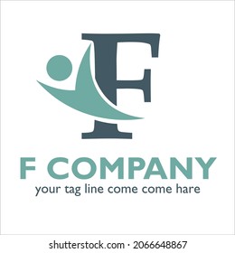 F logo design on Physical fitness theme