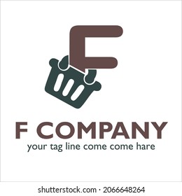 Diseño del logotipo F en el tema de la venta al por menor