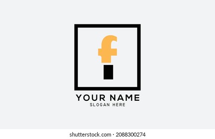 F Logo Design Template Vector Graphic Branding Element. 