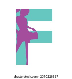 F logo with the fashion vector design