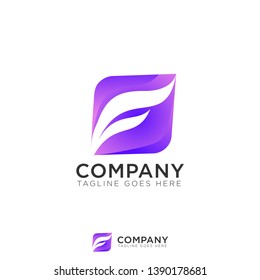 F logo Fire Inspiration vector purple