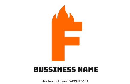 F logo flame. F logotipo moderno con forma de llama de fuego. logotipo o negocio de iconos para la comida, barbacoa o muchos más. Enciende el símbolo moderno