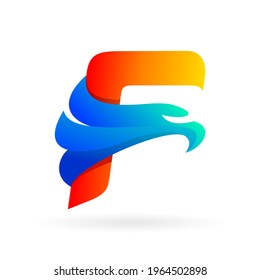 f logo forming hawk symbol