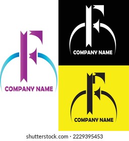 logotipo F con degradado, logotipo blanco y negro