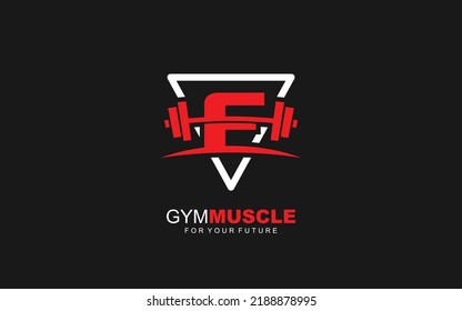 F logo gym vector for identity company. initial letter fitness template vector illustration for your brand.