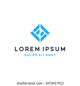 F logo and icon concept. Available in vector. Geometric shape.