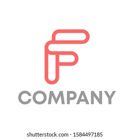 f logo icon design template sign