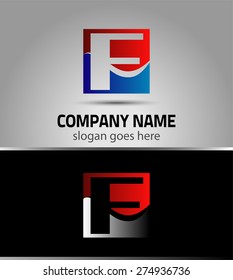 F logo icon design template elements
