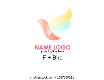 F logo icon, full color and beautiful