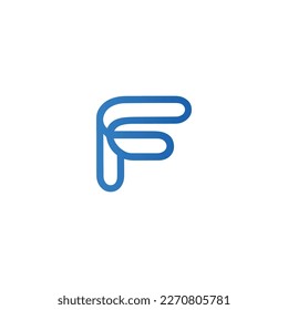 f Logo auf ovalen Ecken mit Symbol, einfaches Logo