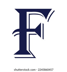 Símbolo del icono del logotipo F fondo blanco aislado