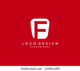 F Logo inside modern abstract shape
