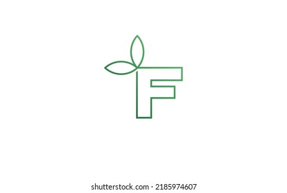 F logo leaf for identity. nature template vector illustration for your brand.
