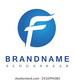 Logo de F. Plantilla de diseño de Vector de diseño de letra F
