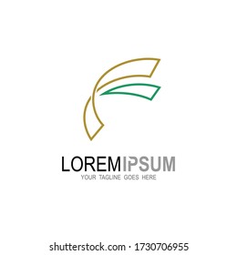 Logo de F, logotipo de la letra F con diseño de línea simple
