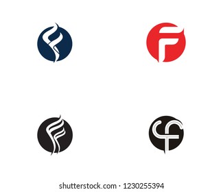 F logo letter template vector